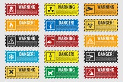Signs warning of the danger - fire, high voltage, toxic, temperature royalty free illustration Signs warning of the danger - fire, high voltage, toxic, temperature royalty free illustration