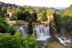 Siklawy w Jajce zdjęcie stock Siklawy w Jajce zdjęcie stock