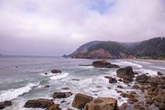 Sikt av den indiska stranden, Ecola delstatspark Oregon arkivbilder Sikt av den indiska stranden, Ecola delstatspark Oregon arkivbilder