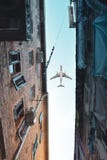 Sikt av flyganivån över staden royaltyfria bilder Sikt av flyganivån över staden royaltyfria bilder