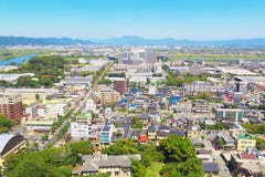 Sikt av Kurume City Arkivfoton Sikt av Kurume City Arkivfoton