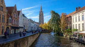 Sikt av staden av Bruges arkivbild Sikt av staden av Bruges arkivbild