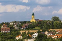 Sikt av utkanten av staden av Veszprem fotografering för bildbyråer Sikt av utkanten av staden av Veszprem fotografering för bildbyråer