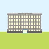 Sikt för stad för skolabyggnadsgods yttre vektor illustrationer Sikt för stad för skolabyggnadsgods yttre vektor illustrationer