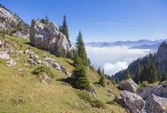 Sikt på Mten Pilatus i höst Royaltyfria Bilder Sikt på Mten Pilatus i höst Royaltyfria Bilder