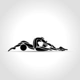 Silhouette of art rhythmic gymnastic girl with ball Royalty Free Illustration Silhouette of art rhythmic gymnastic girl with ball Royalty Free Illustration