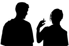 Silhouette With Clipping Path of Nurse and Patient Royalty Free Stock Image Silhouette With Clipping Path of Nurse and Patient Royalty Free Stock Image