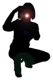 Silhouette With Clipping Path of Woman with Camera stock photos Silhouette With Clipping Path of Woman with Camera stock photos