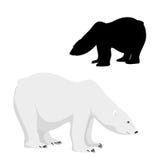 Silhouette d'isolement par personnage de dessin animé d'ours blanc Images libres de droits Silhouette d'isolement par personnage de dessin animé d'ours blanc Images libres de droits