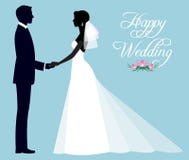 Silhouette d'un couple affectueux des nouveaux mariés marié et jeune mariée dans le fu illustration de vecteur Silhouette d'un couple affectueux des nouveaux mariés marié et jeune mariée dans le fu illustration de vecteur