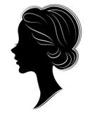 Silhouette d'une t?te d'une dame douce La fille montre une coiffure grecque pour de longs et moyens cheveux La femme est belle et illustration libre de droits Silhouette d'une t?te d'une dame douce La fille montre une coiffure grecque pour de longs et moyens cheveux La femme est belle et illustration libre de droits