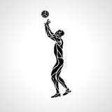 Silhouette de poseur de volleyball, illustration de vecteur Image libre de droits Silhouette de poseur de volleyball, illustration de vecteur Image libre de droits