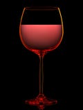 Silhouette de verre de vin coloré sur le noir Image libre de droits