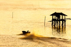 Silhouette of fishermen. royalty free stock images Silhouette of fishermen. royalty free stock images