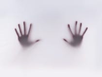 Silhouette of hands on a misty background royalty free stock photo Silhouette of hands on a misty background royalty free stock photo