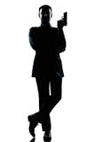 Silhouette man secret agent james bond posture