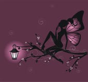 Silhouette Of A Beautiful Fairy Royalty Free Stock Photos