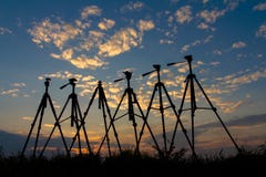 Silhouette Of A Tripod Stock Photography