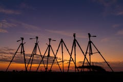 Silhouette Of A Tripod Royalty Free Stock Photo