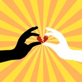 Silhouette Of Hands Saving Love Stock Images