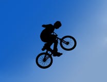 Silhouette Of Jumping Boy Royalty Free Stock Image