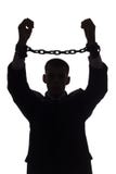 Silhouette Of Man With Chains Royalty Free Stock Photography