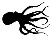 Silhouette Of Octopus Stock Photo