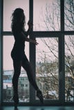 Silhouette Of The Ballerina, Ballerina At A Window Royalty Free Stock Photography Silhouette Of The Ballerina, Ballerina At A Window Royalty Free Stock Photography