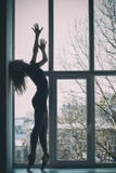 Silhouette Of The Ballerina, Ballerina At A Window Royalty Free Stock Images Silhouette Of The Ballerina, Ballerina At A Window Royalty Free Stock Images