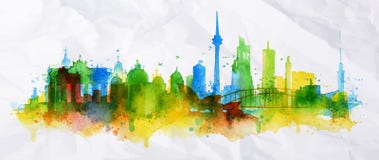 Silhouette overlay city Berlin vector illustration Silhouette overlay city Berlin vector illustration