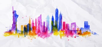 Silhouette Overlay City New York Royalty Free Stock Image Silhouette Overlay City New York Royalty Free Stock Image