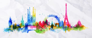 Silhouette Overlay City Paris Royalty Free Stock Image Silhouette Overlay City Paris Royalty Free Stock Image