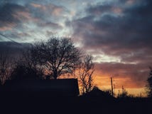 Silhouette Photo of Bare Trees during Golden Hour Royalty Free Stock Photography Silhouette Photo of Bare Trees during Golden Hour Royalty Free Stock Photography