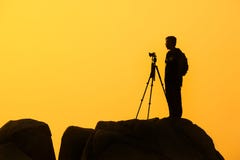 Silhouette of photographer Royalty Free Stock Images Silhouette of photographer Royalty Free Stock Images