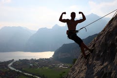 Silhouette of a rock climber royalty free stock images Silhouette of a rock climber royalty free stock images