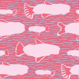Silhouette Shoal of Fish, Seamless Seaweed Animal Vector Pattern Background, stock illustration Silhouette Shoal of Fish, Seamless Seaweed Animal Vector Pattern Background, stock illustration