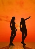 Silhouette, Sky, Orange, Fun Royalty Free Stock Photography Silhouette, Sky, Orange, Fun Royalty Free Stock Photography