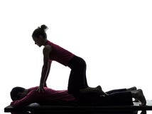 Silhouette thaïe de massage image stock Silhouette thaïe de massage image stock