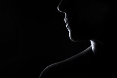 Black And White Female Face Silhouette Outline Stock Photo - Image: 3877450