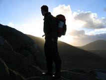 Silhouetted Hiker Stock Photos Silhouetted Hiker Stock Photos
