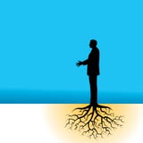 Silhouetted man with roots