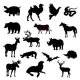 Silhouettes Animal On White Background Royalty Free Stock Photography