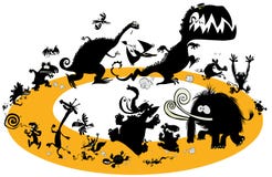 Silhouettes animales courantes dans le cycle illustration de vecteur Silhouettes animales courantes dans le cycle illustration de vecteur