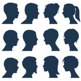 Silhouettes de vecteur de profil de visage d'homme et de femme illustration de vecteur Silhouettes de vecteur de profil de visage d'homme et de femme illustration de vecteur