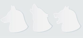 Silhouettes des loups du papier illustration stock Silhouettes des loups du papier illustration stock