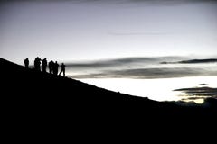 Silhouettes Of Trekkers Royalty Free Stock Photo Silhouettes Of Trekkers Royalty Free Stock Photo