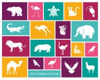 Wild animals and birds icons set. Vector Illustration stock illustration Wild animals and birds icons set. Vector Illustration stock illustration