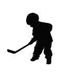 Silhoutted Hockey Player Royalty Free Stock Images