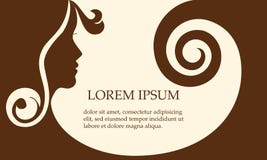 Silhueta bonita da cara do perfil da mulher, molde para um logotipo, ilustração do vetor ilustração stock Silhueta bonita da cara do perfil da mulher, molde para um logotipo, ilustração do vetor ilustração stock