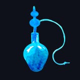 Silhueta da aquarela de um cachimbo de água azul em um fundo preto ilustração stock Silhueta da aquarela de um cachimbo de água azul em um fundo preto ilustração stock